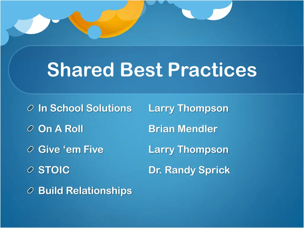 shared best practices