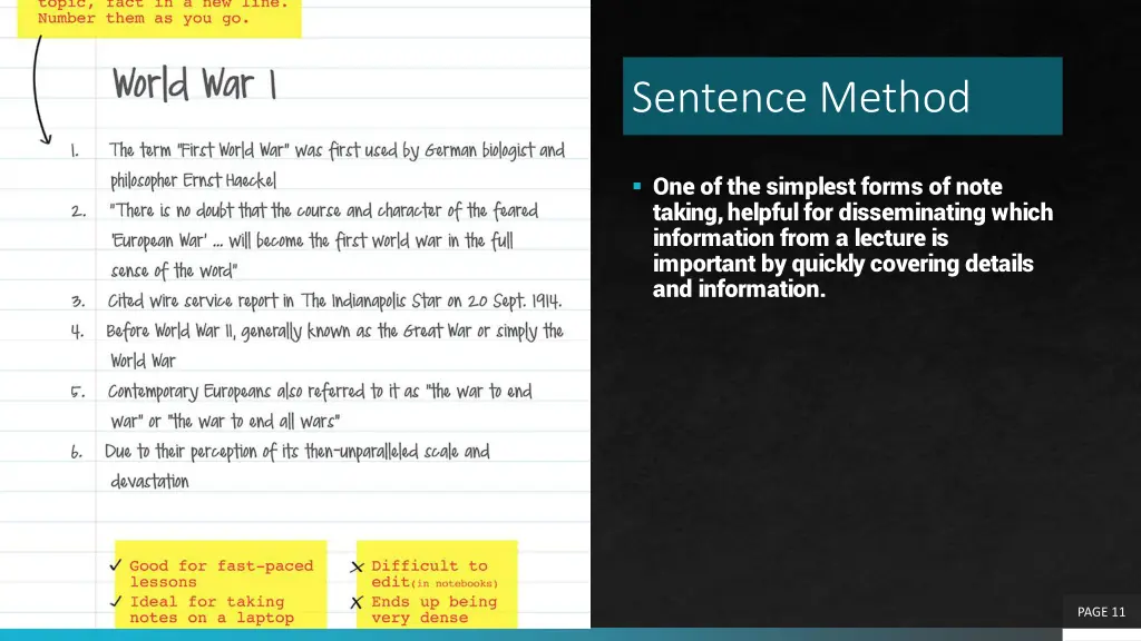 sentence method