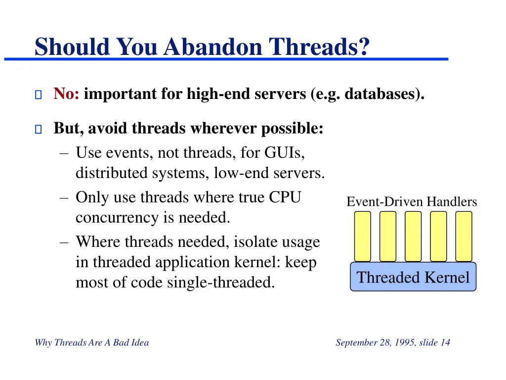 should you abandon threads