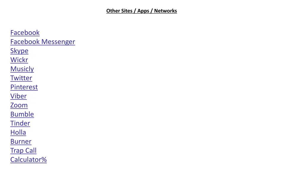 other sites apps networks 6