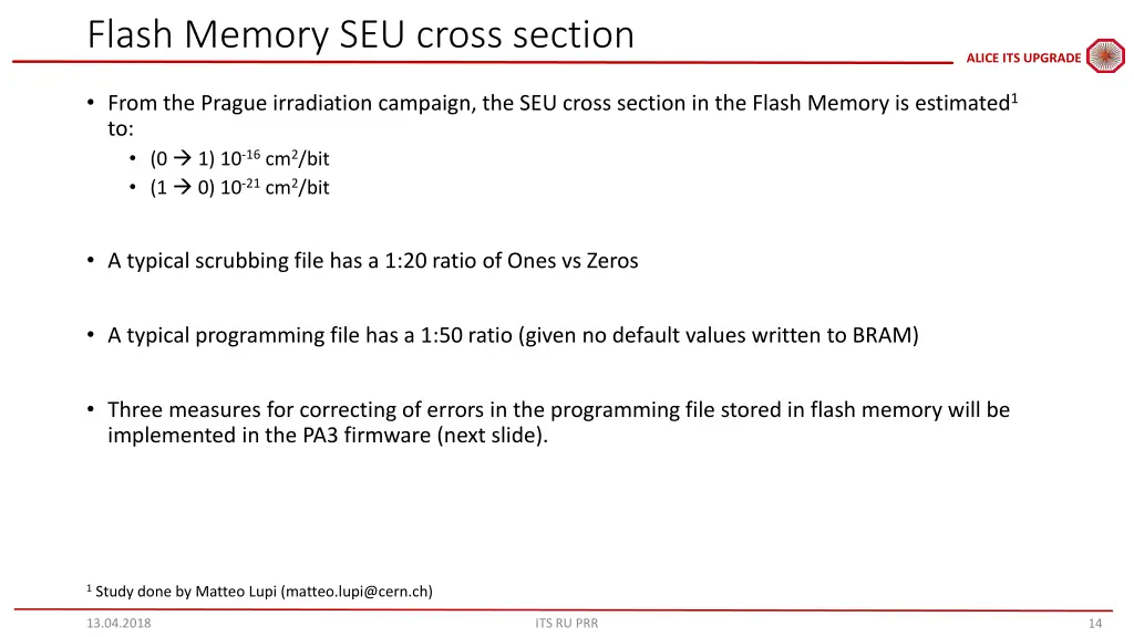 flash memory seu cross section