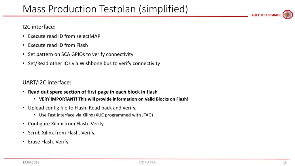 mass production testplan simplified