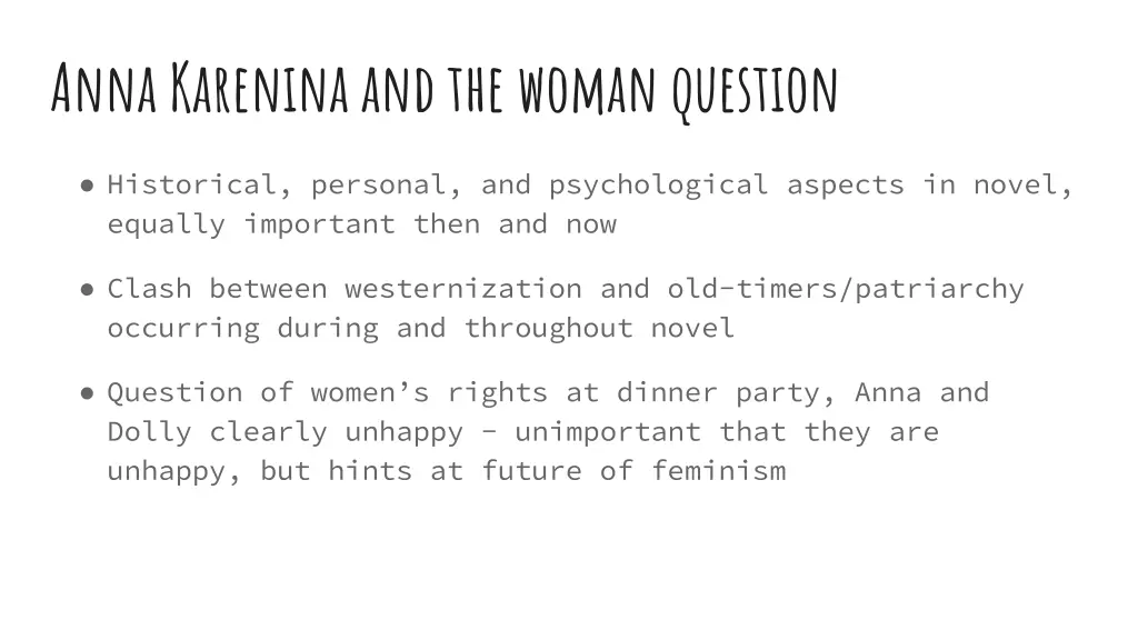 anna karenina and the woman question