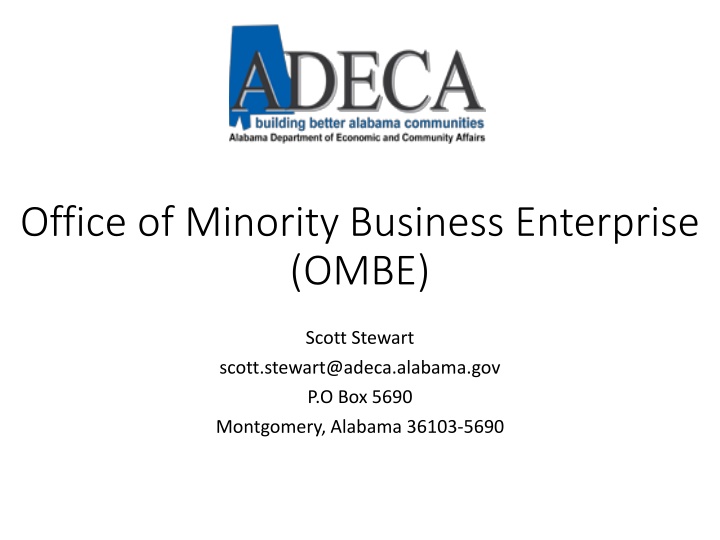 office of minority business enterprise ombe