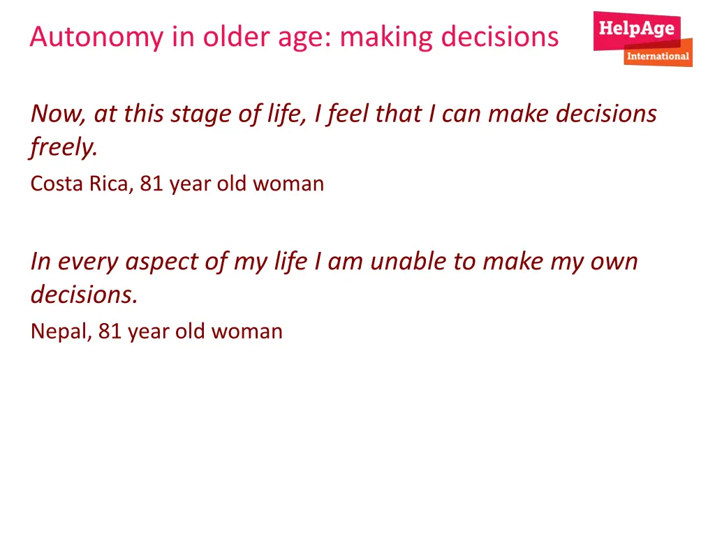 autonomy in older age making decisions