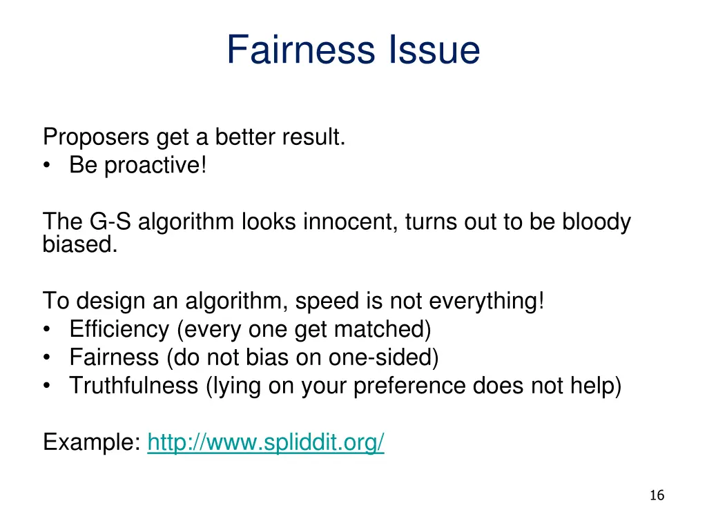 fairness issue