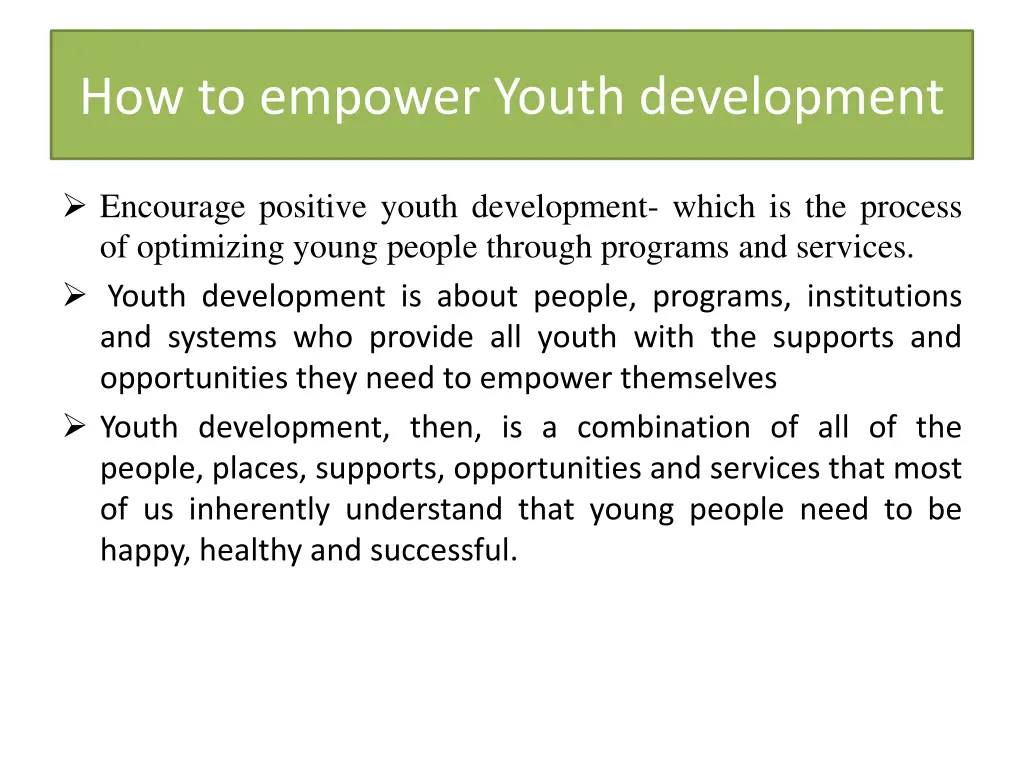 how to empower youth development