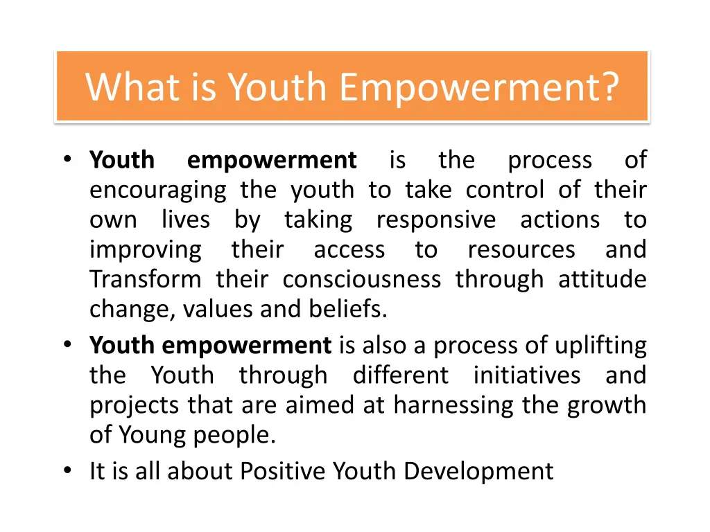 what is youth empowerment