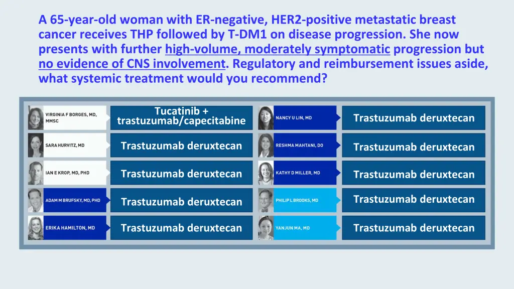 a 65 year old woman with er negative her2 6