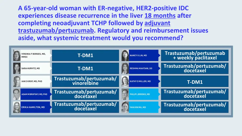 a 65 year old woman with er negative her2