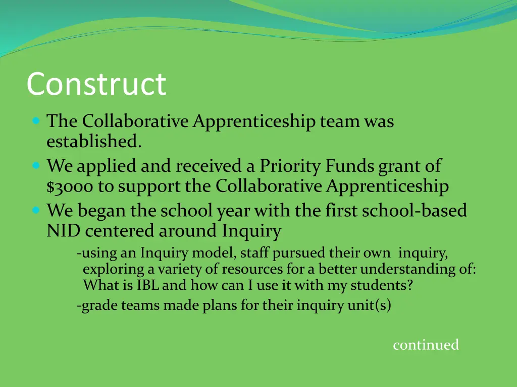 construct the collaborative apprenticeship team