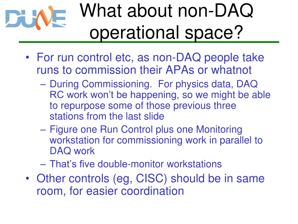 what about non daq operational space