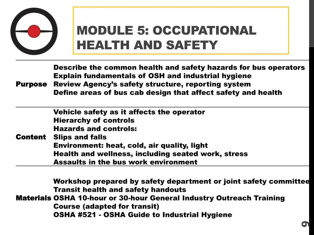 module 5 occupational health and safety