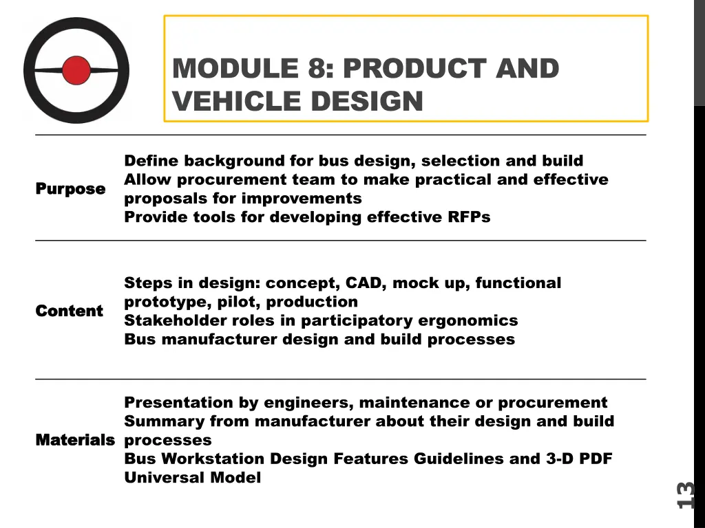 module 8 product and vehicle design