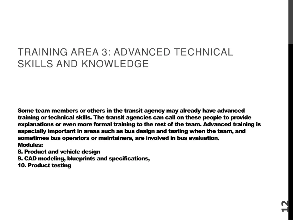 training area 3 advanced technical skills