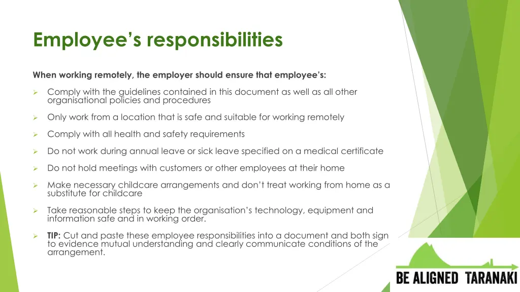 employee s responsibilities