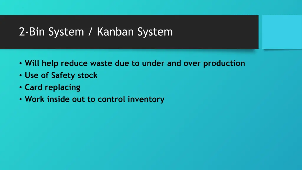 2 bin system kanban system