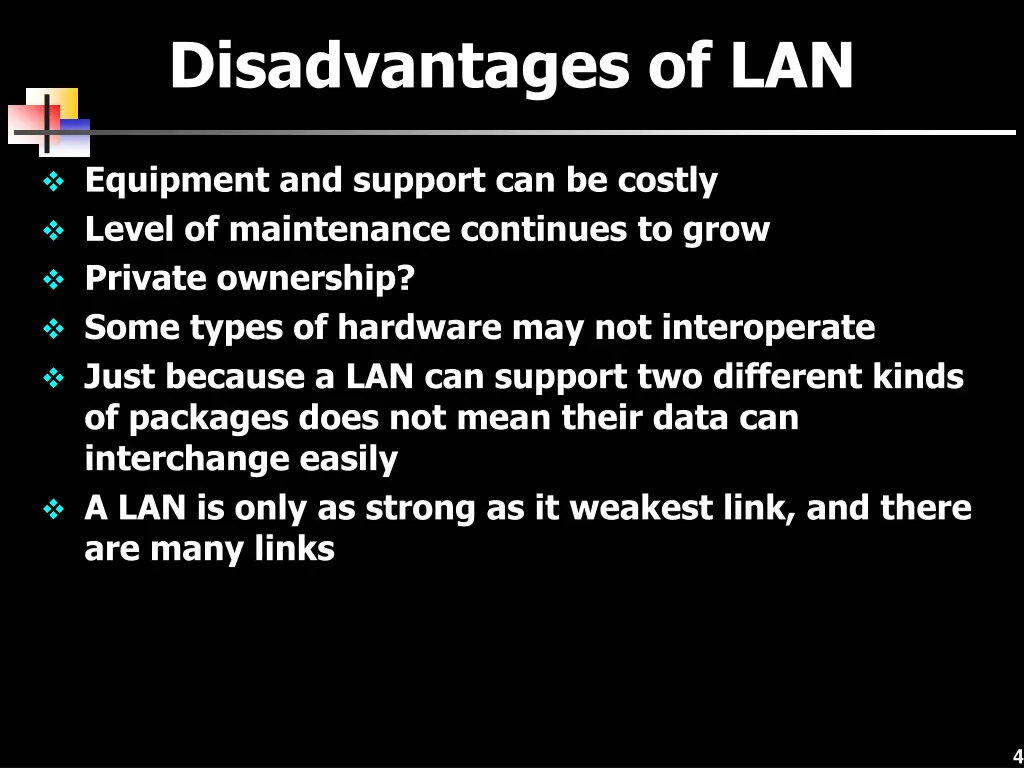 disadvantages of lan