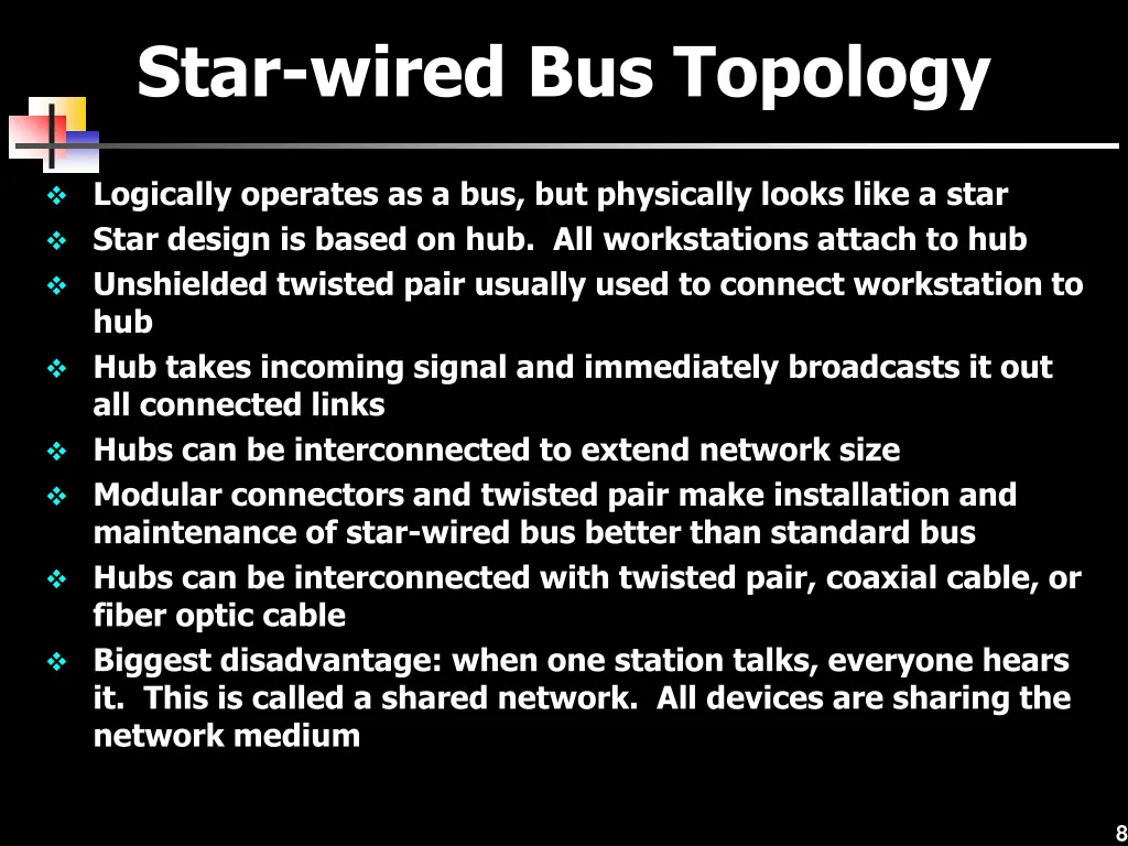 star wired bus topology