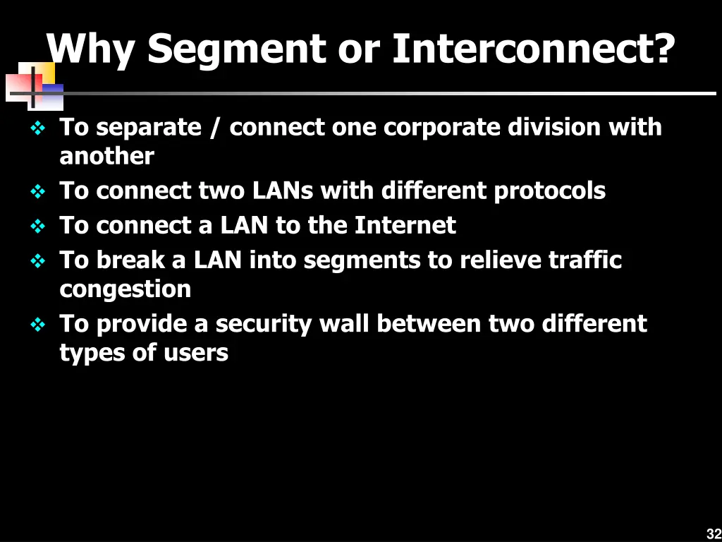 why segment or interconnect