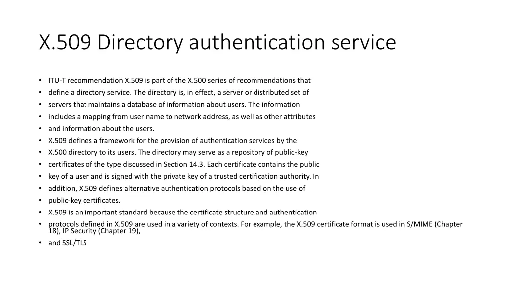 x 509 directory authentication service