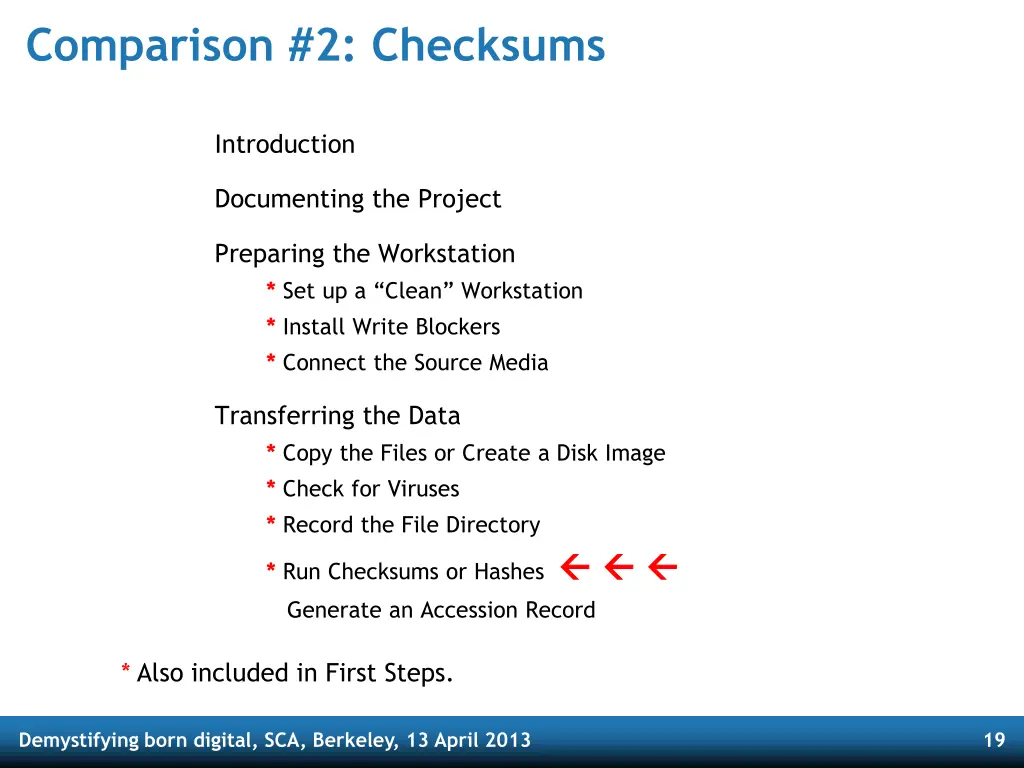 comparison 2 checksums