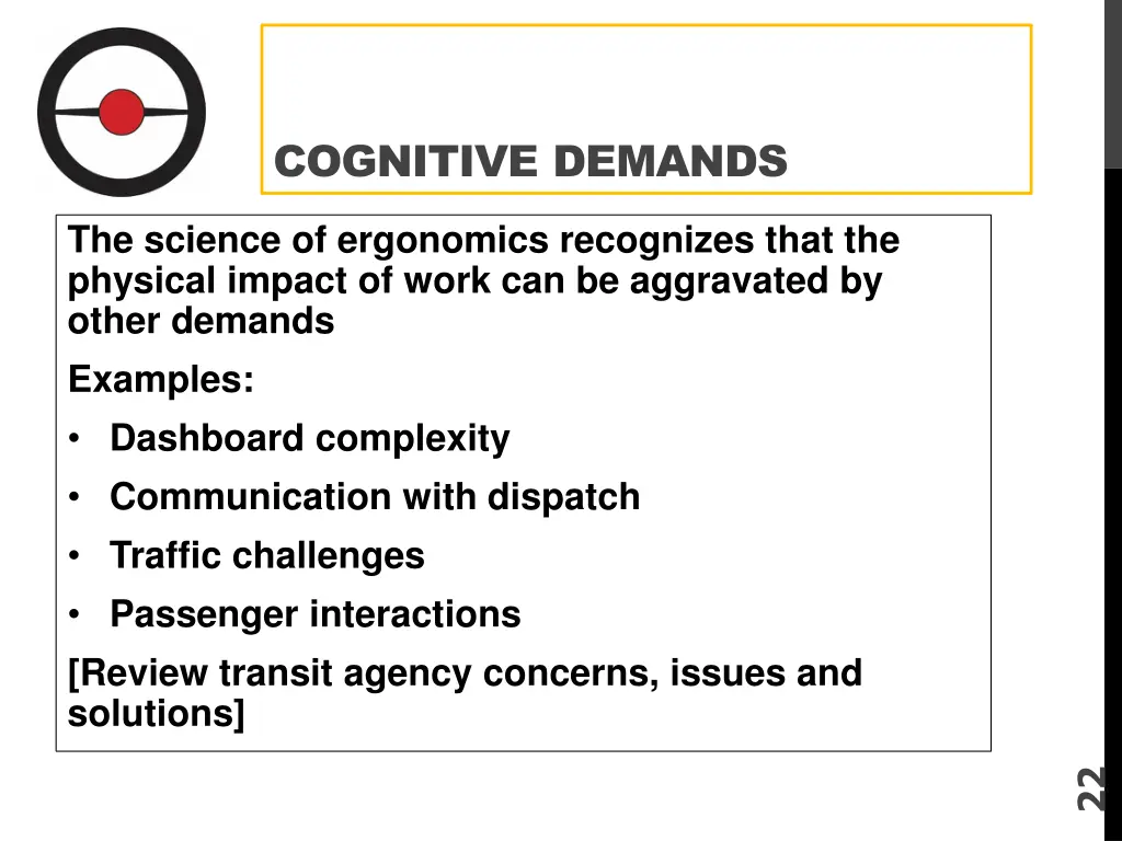 cognitive demands