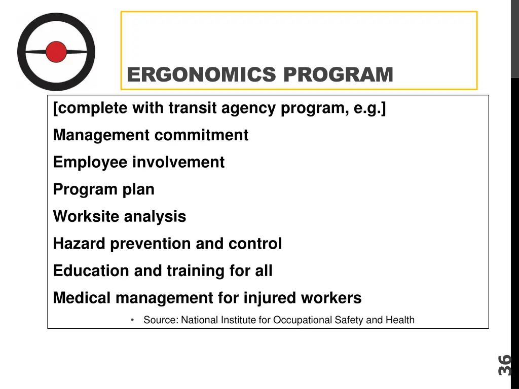 ergonomics program