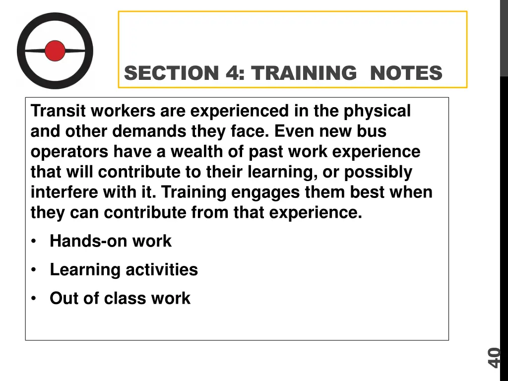 section 4 training notes