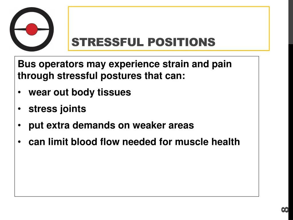 stressful positions