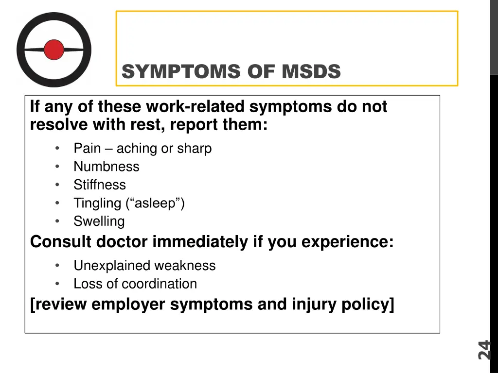 symptoms of msds