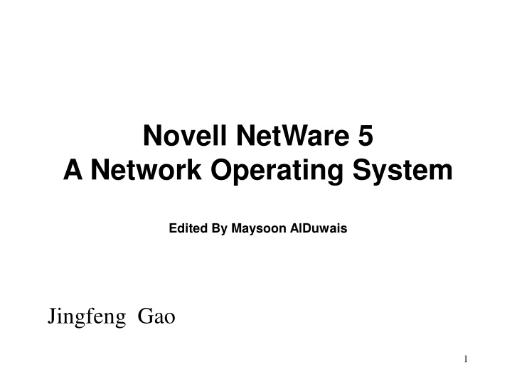 novell netware 5 a network operating system