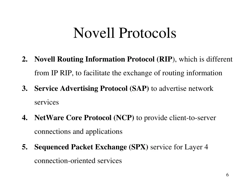 novell protocols 1