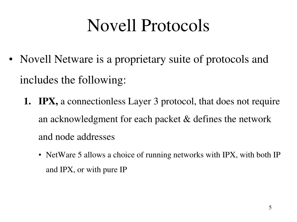 novell protocols