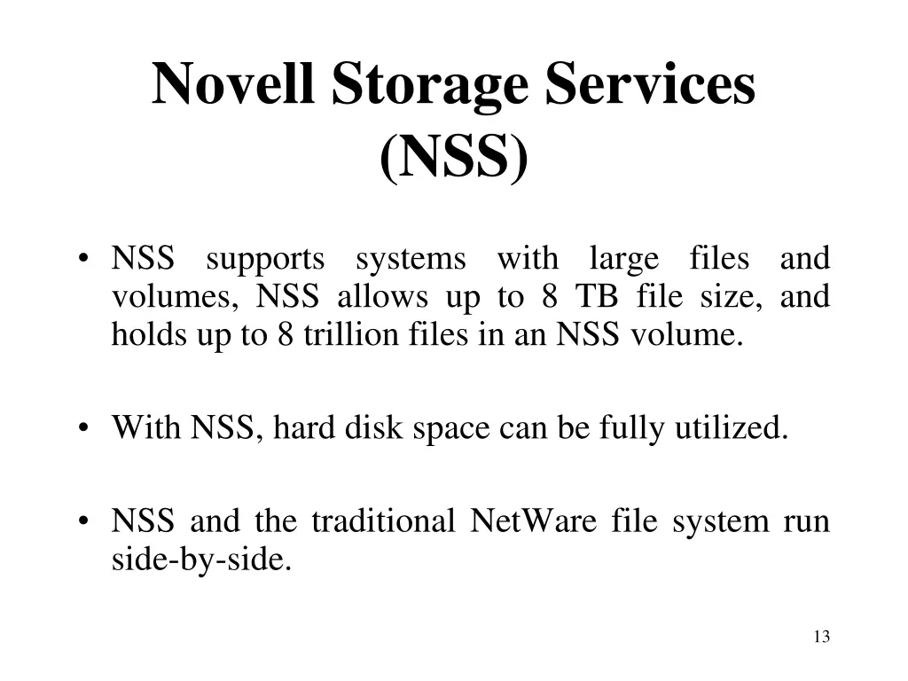 novell storage services nss