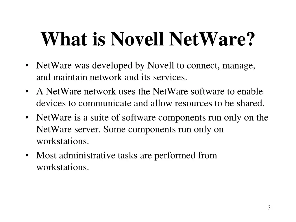 what is novell netware