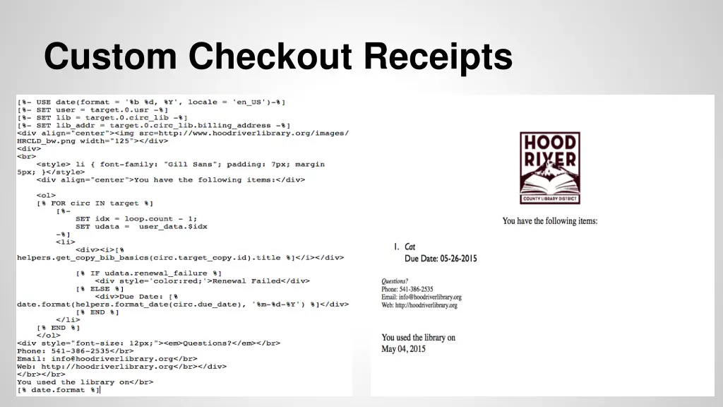 custom checkout receipts