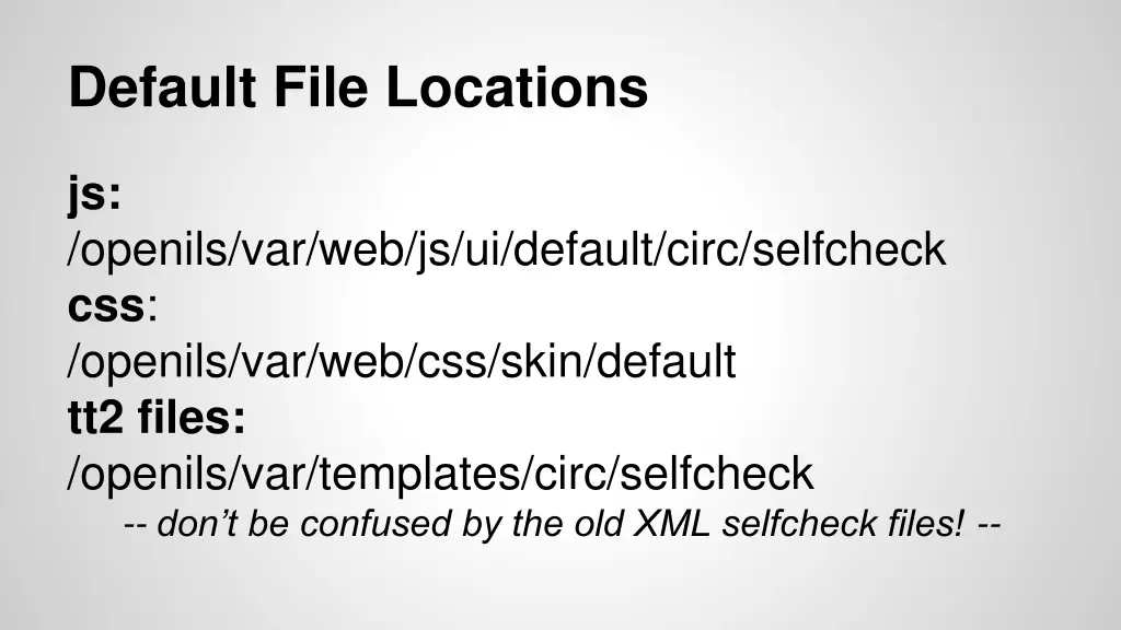 default file locations