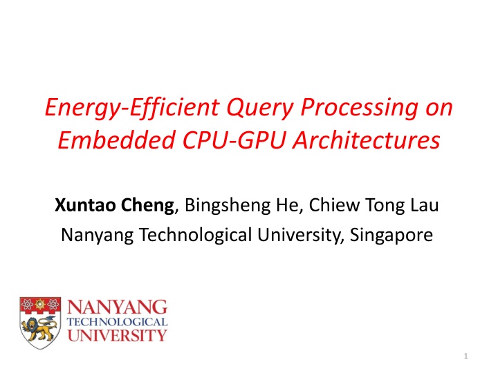 energy efficient query processing on embedded