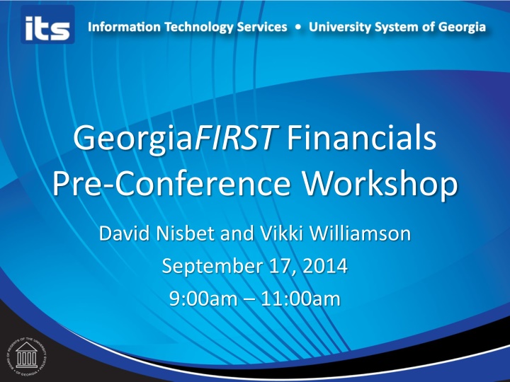 georgia first financials pre conference workshop