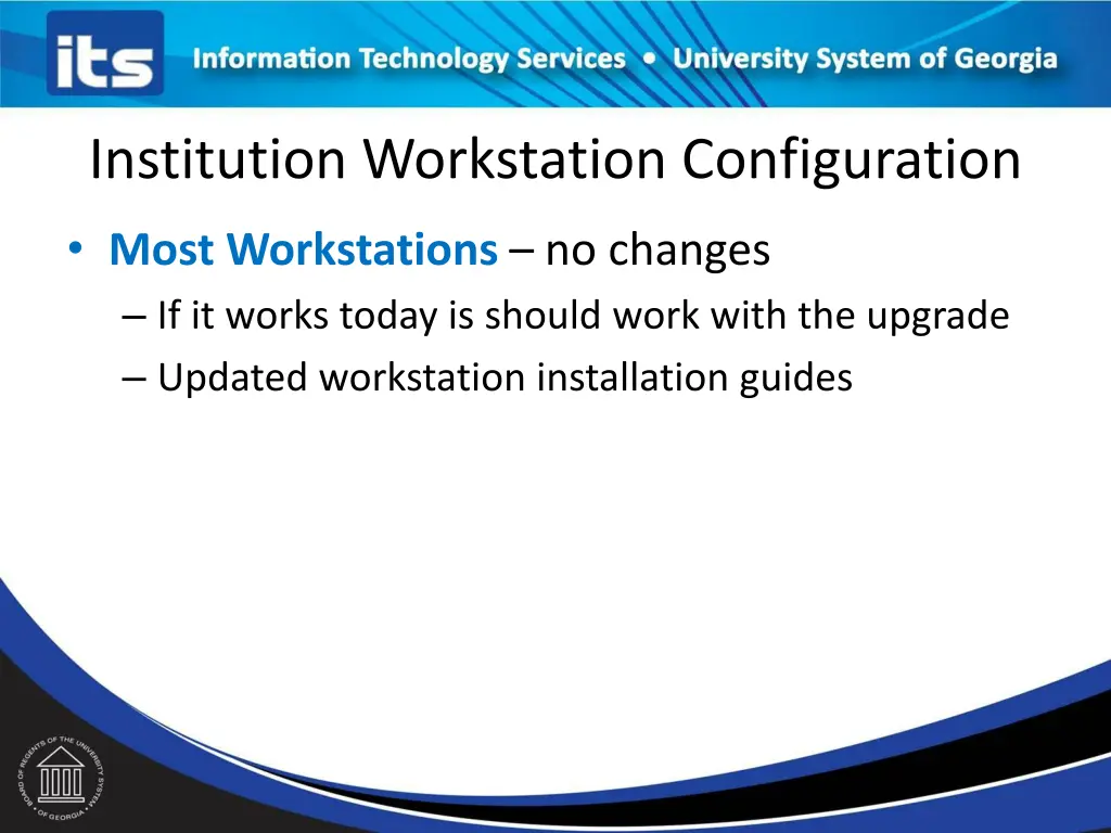 institution workstation configuration 2