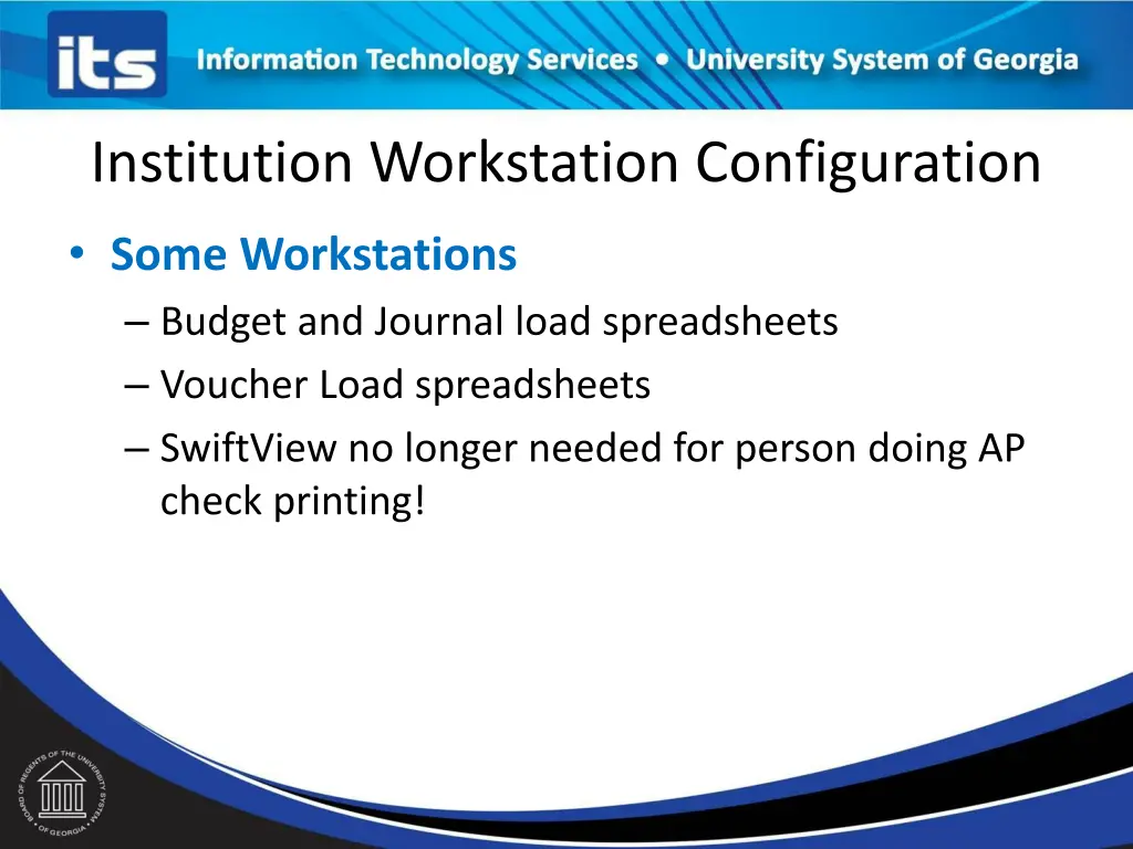 institution workstation configuration 3