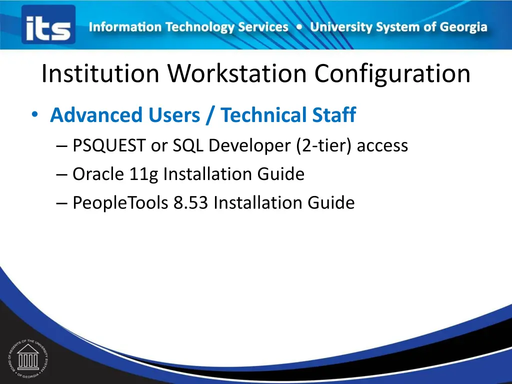 institution workstation configuration 4