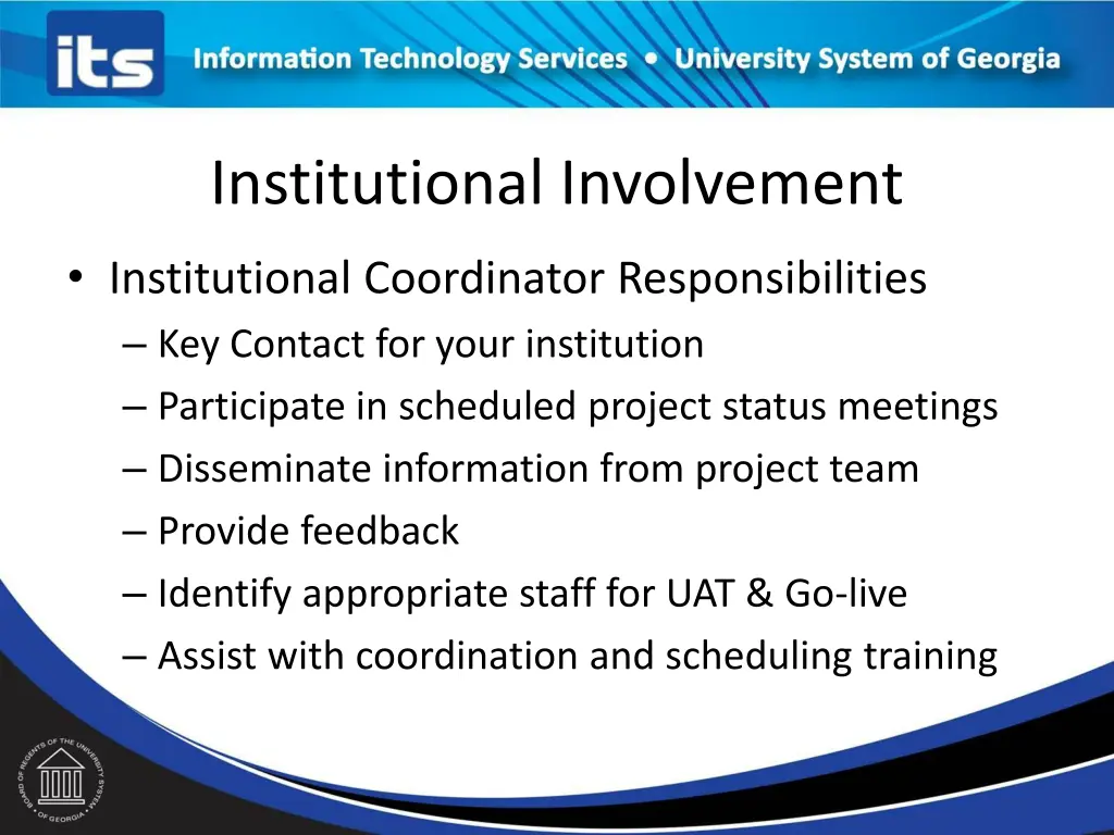 institutional involvement