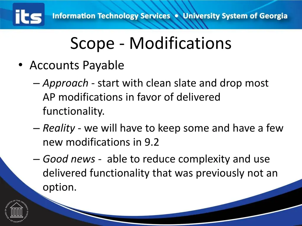 scope modifications accounts payable approach