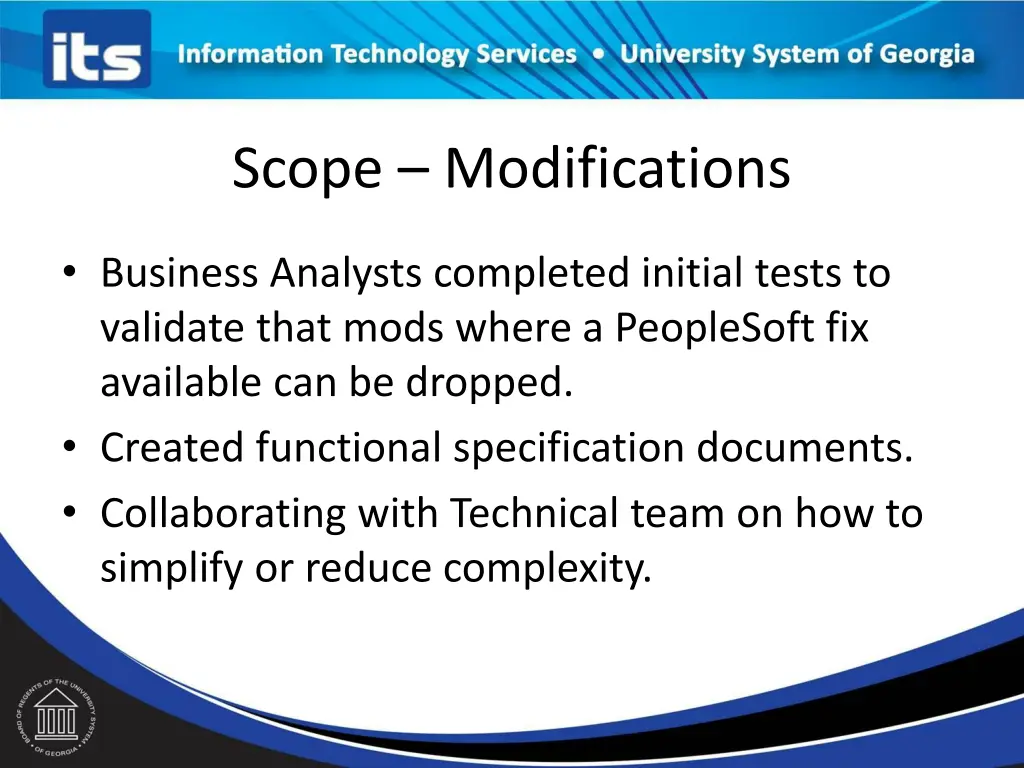 scope modifications