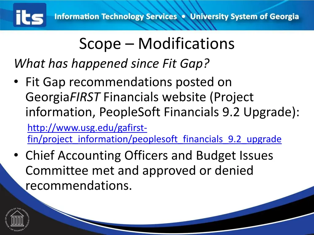 scope modifications what has happened since