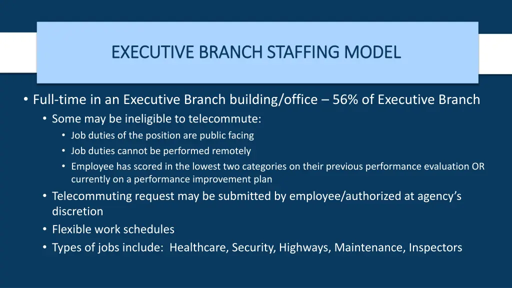 executive branch staffing model executive branch 1