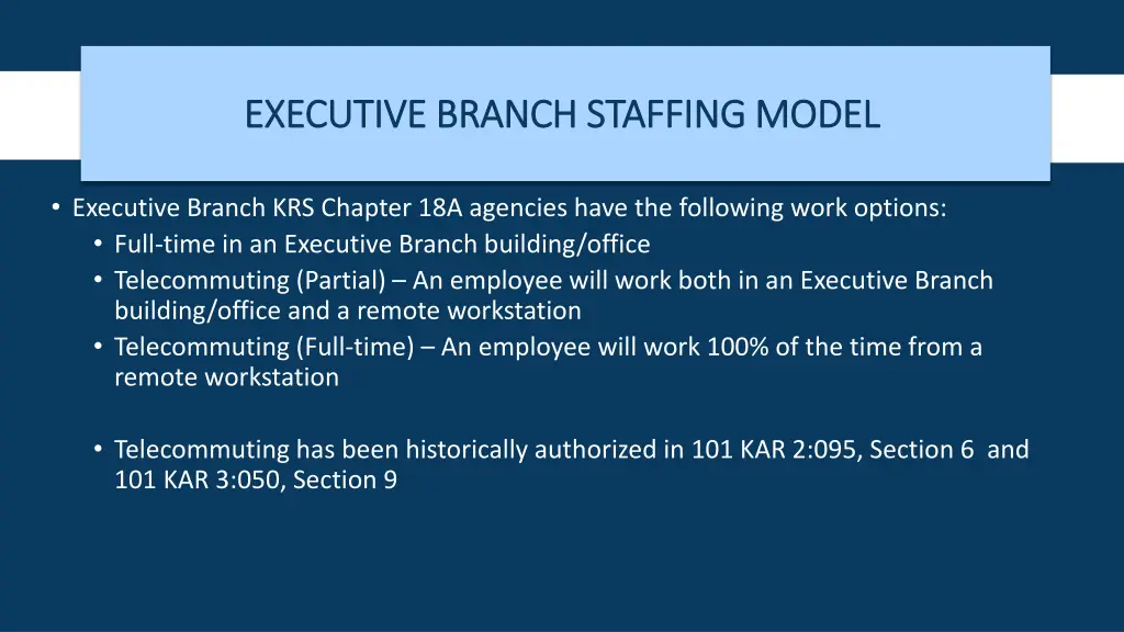 executive branch staffing model executive branch