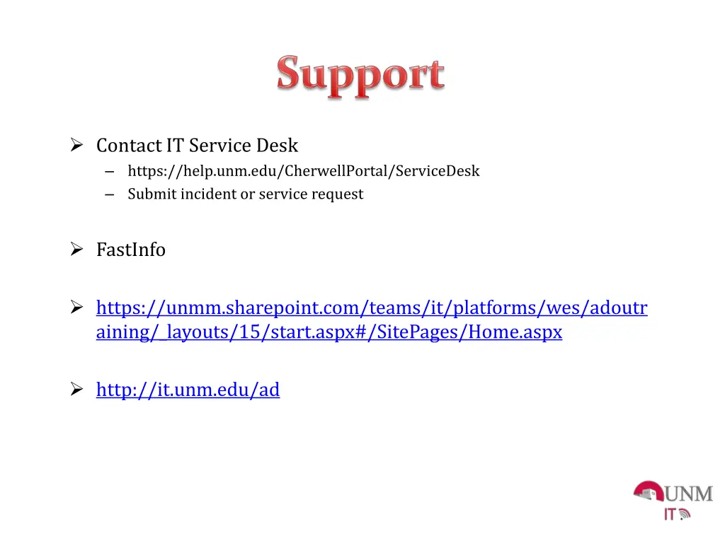 contact it service desk https help